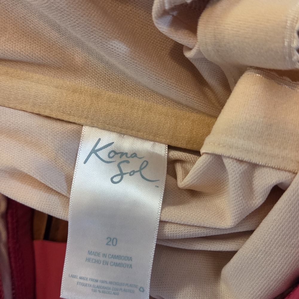 Kona Sol Raspberry One-Shoulder Ruffle Swim One Piece - Picture 4 of 4